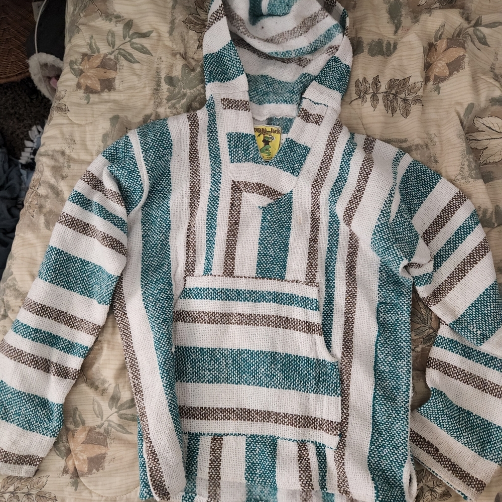 Medium Blue Striped Iguana Jack Baja Hoodie